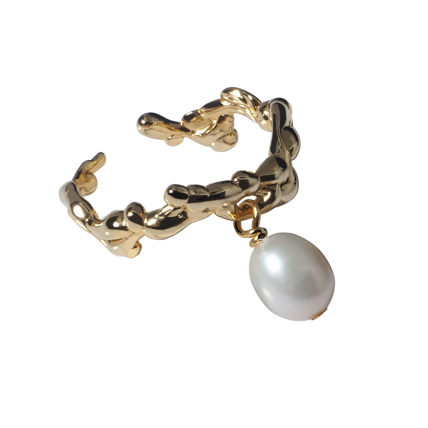 Ascaris ring / earcuff pearl edition